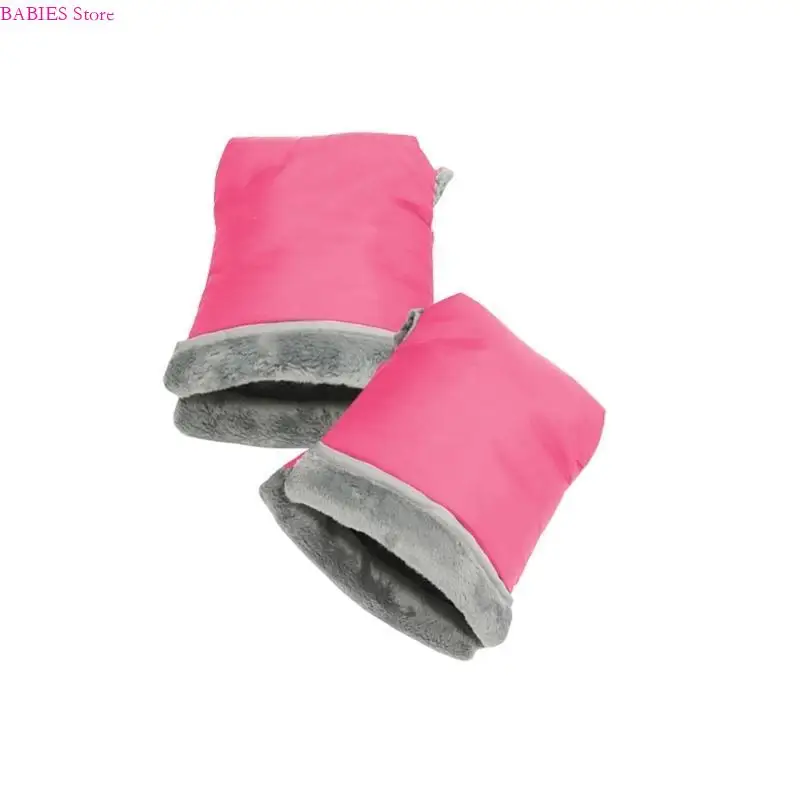 

C9GB Multifunctional Strollers Hand Muffs Cold Weather Plush Lined Strollers Hand Gloves for Parents Comfortable Warm Mittens