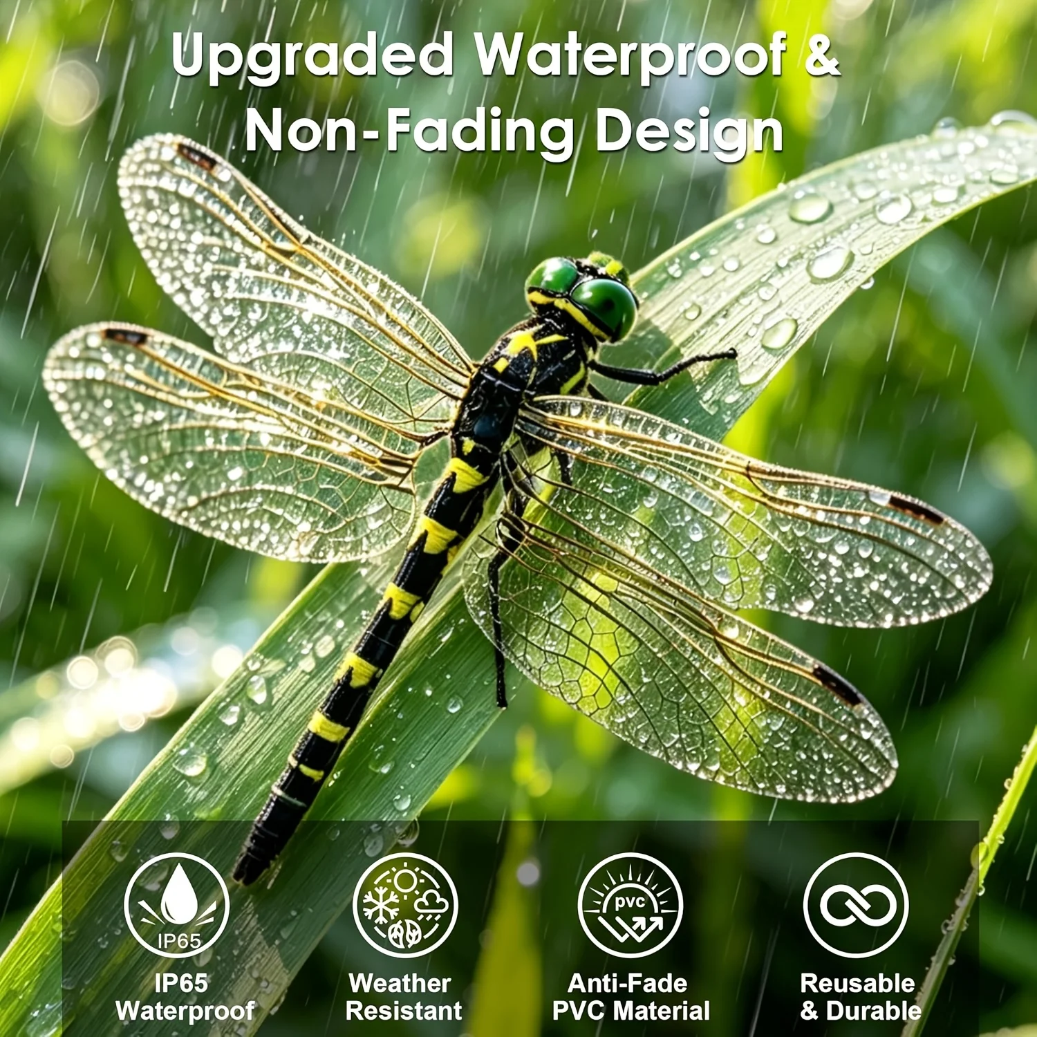 2pcs Realistic Artificial Dragonfly Hanging Clips, Fake Dragonfly Bird Repellent Decor for Garden Window Balcony Outdoor Pest