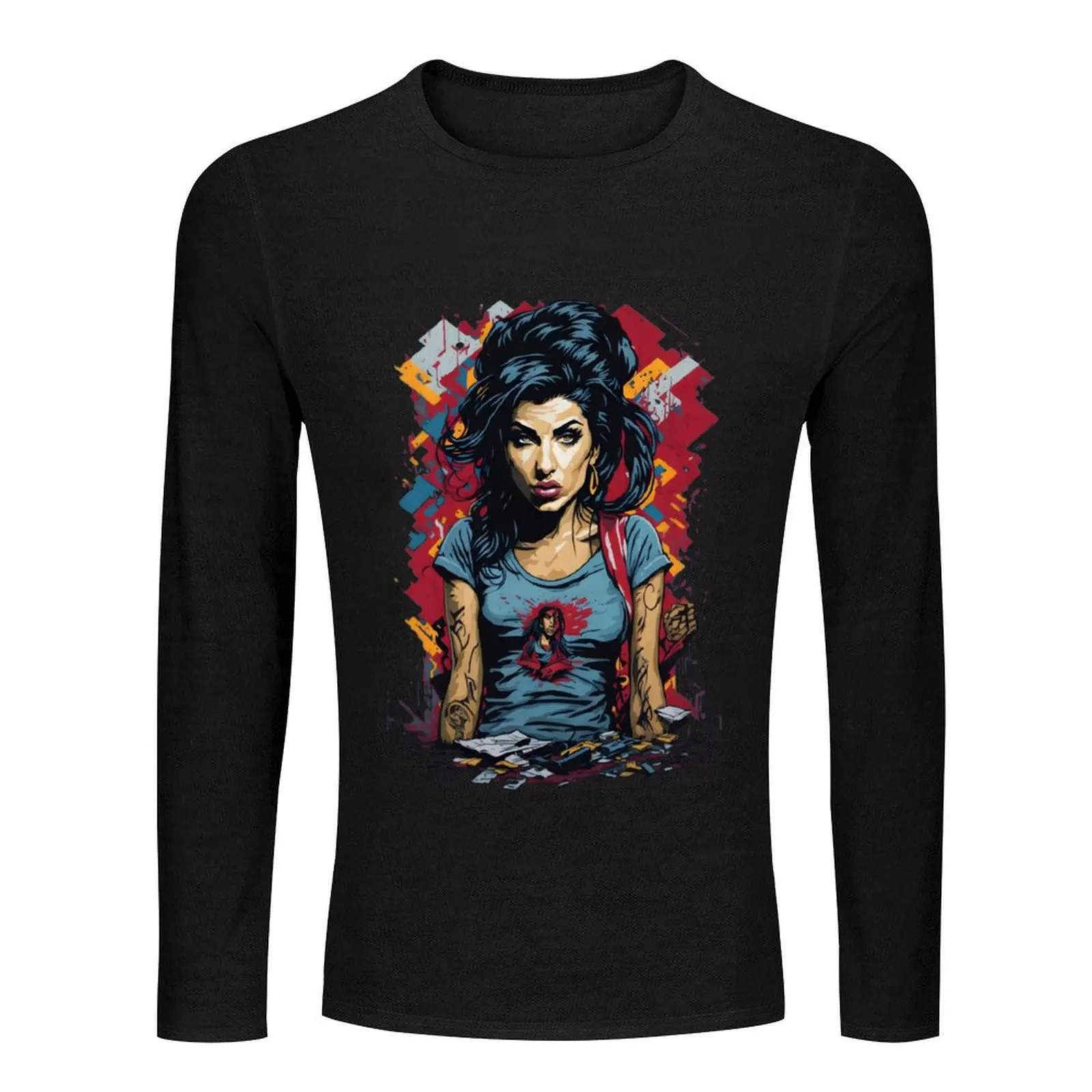 Amy Winehouse Image Long T-Shirt T-shirt for a boy men clothes