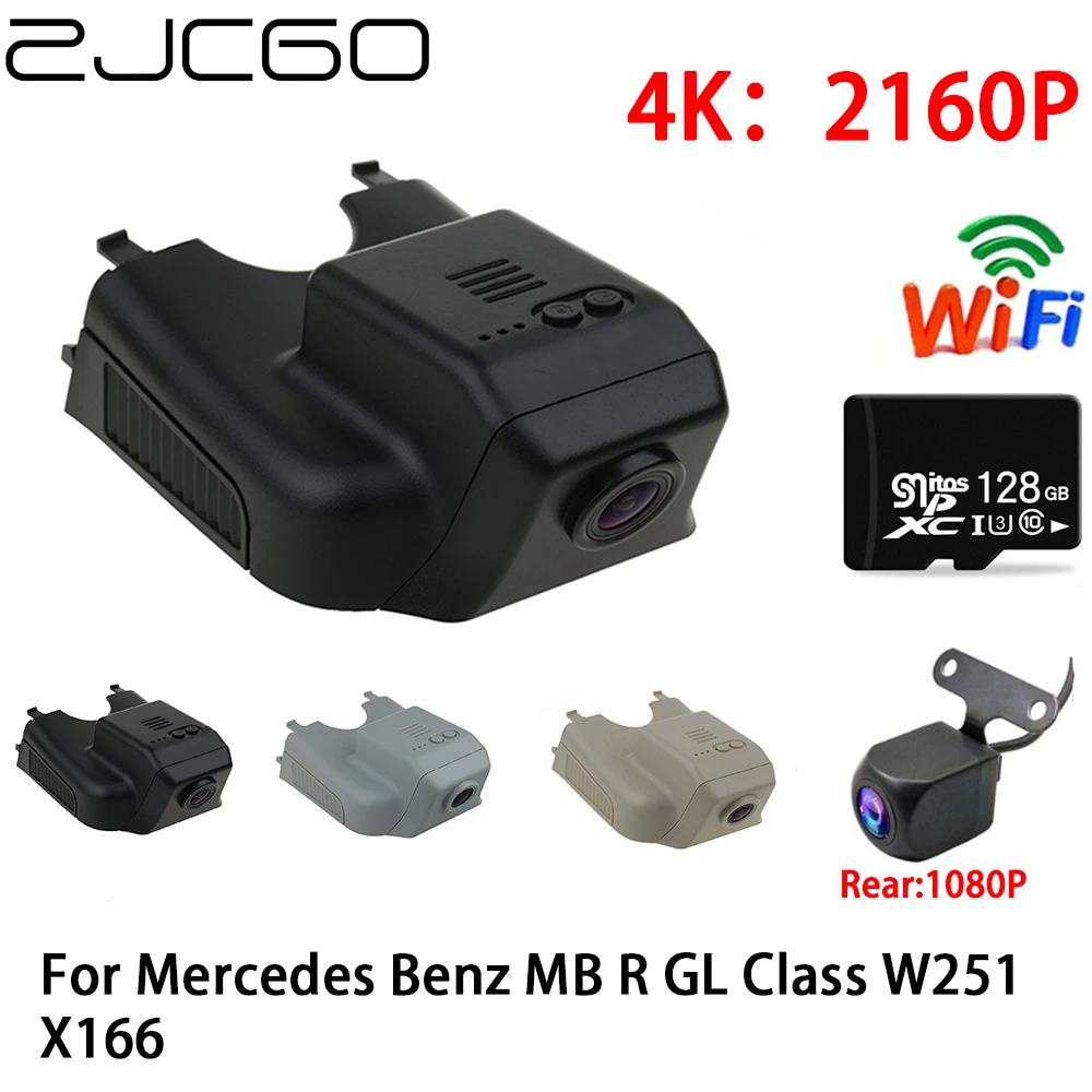 

ZJCGO 2K 4K Car DVR Dash Cam Wifi Front Rear Camera 2 Lens 24h Parking Monitor for Mercedes Benz MB R GL Class W251 X166