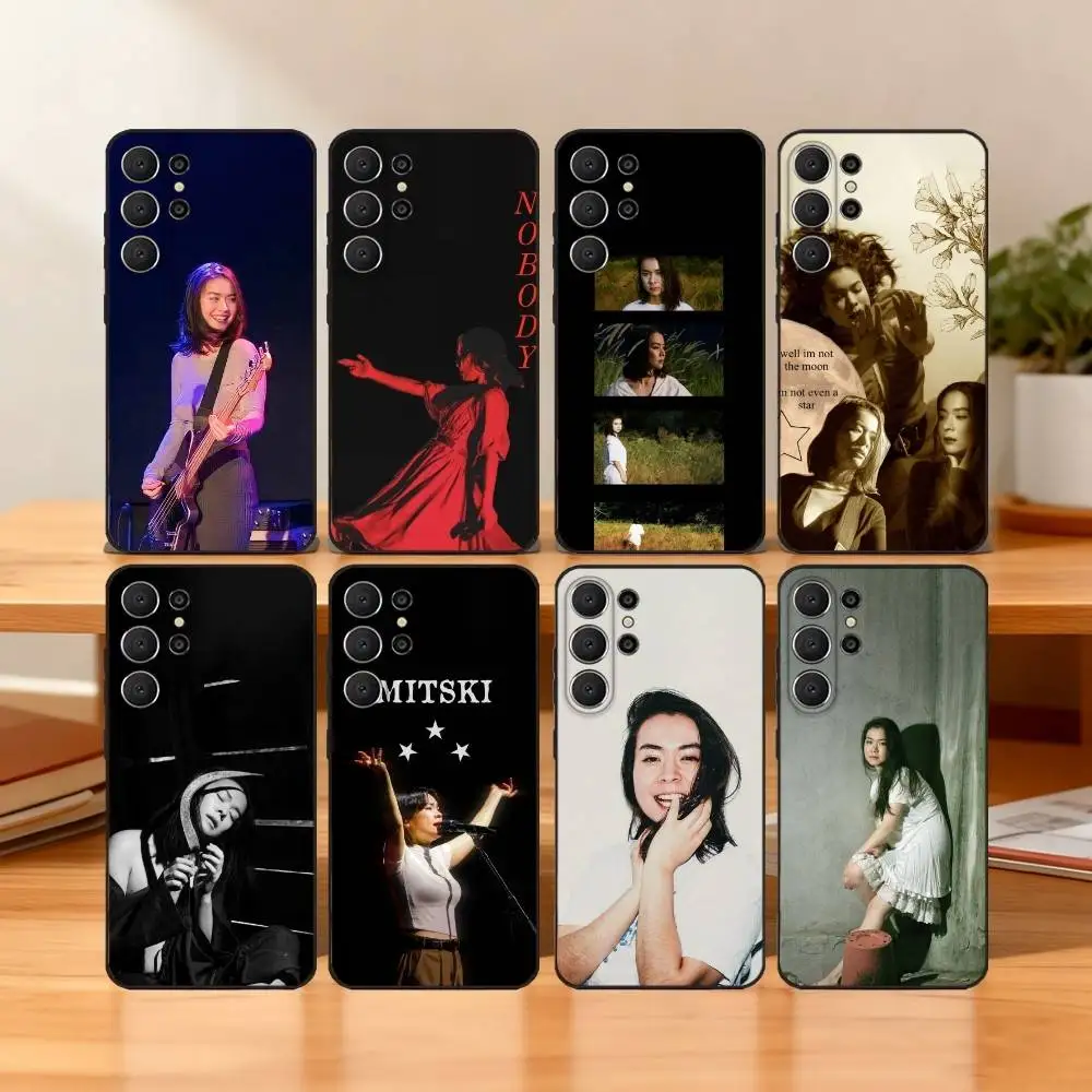 

Singer M-Mitski N-Nobody Phone Case For Samsung S25,S24,S21,S22,S23,S30,Ultra,S20,FE,Lite,10,9,Black Cover