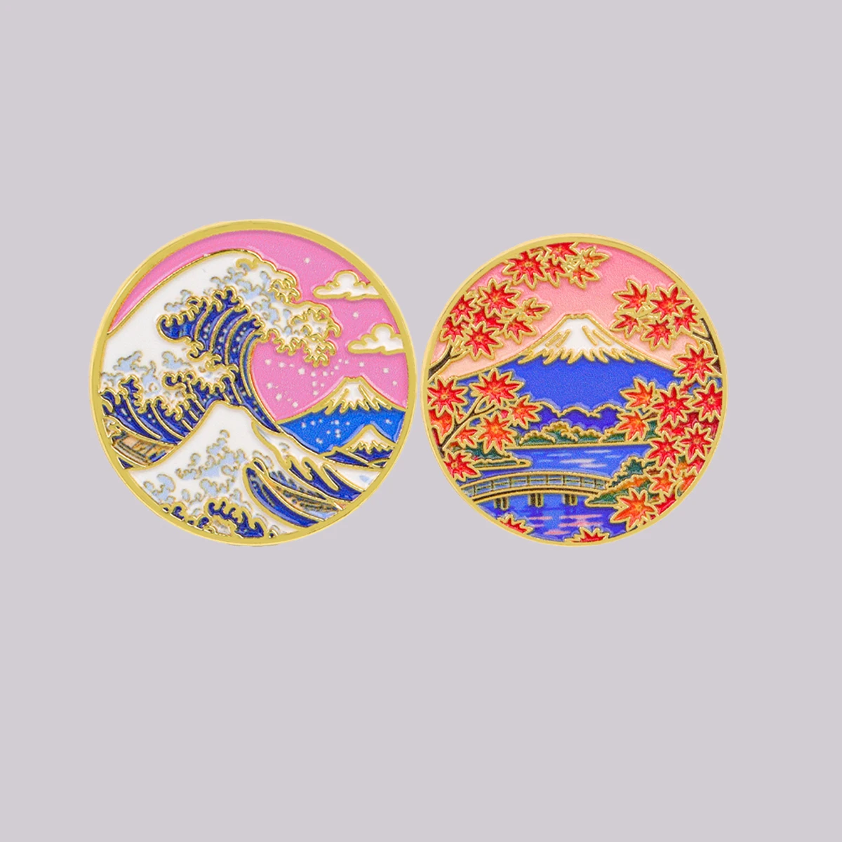 Art Waves Enamel Pin Mountain Brooch Lapel Pins Badge on Backpack Clothing Accessories Fashion Jewelry Friends Gifts