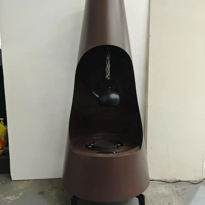 Suspended Wood-Burning Stove Real Fire Modern Fireplace For Hotel Villa Apartment Living Room 50m³ Powerful Heaters Performance