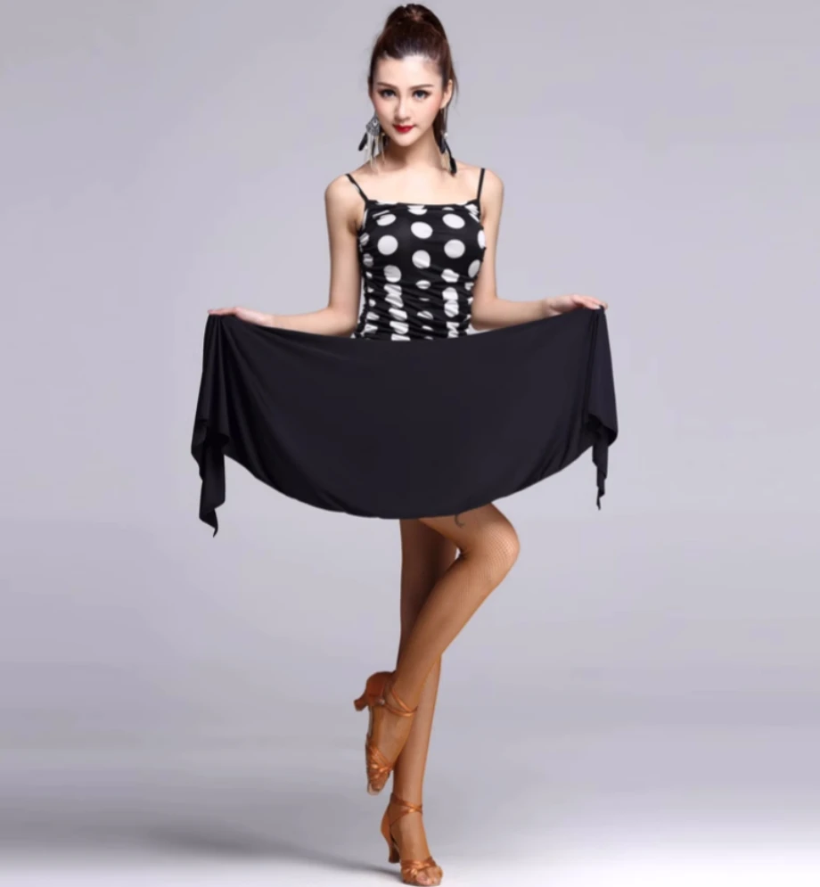 Black Latin Dance Skirt Lady Triangle Sexy Adult Hip scarf Wrap Skirt Girls Spandex salsa rumba chacha Practice Skirt