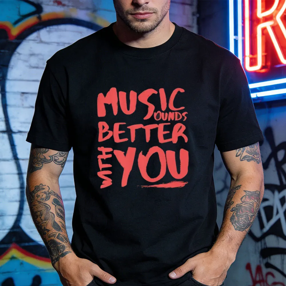 House Music Oversized Shirt Festival Rave Tees Fashionable Letter Print Clothes Men Clothes Party Celebration T Shirt