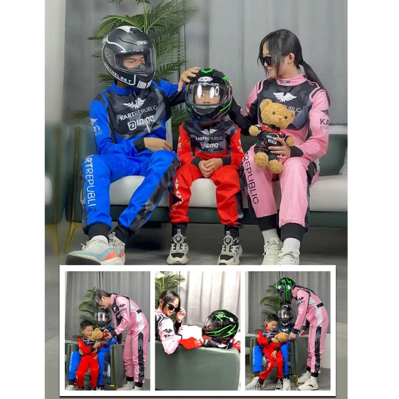 Traje de carreras de Kart todoterreno transpirable de seda de hielo para padres e hijos, traje de entrenamiento al aire libre ATV, traje de carreras de Rally