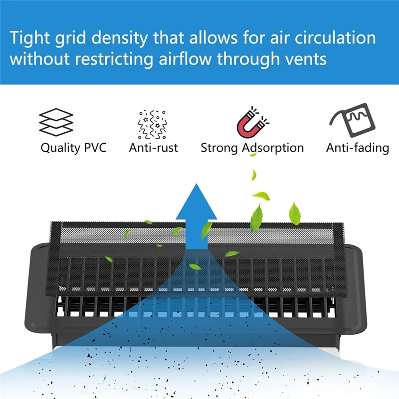 أغطية فتحات تهوية الأرضية A95G، مرشحات تنفيس شبكية مغناطيسية قوية، شاشات تنفيس أرضية PVC مقاس 4 × 10 بوصة #3