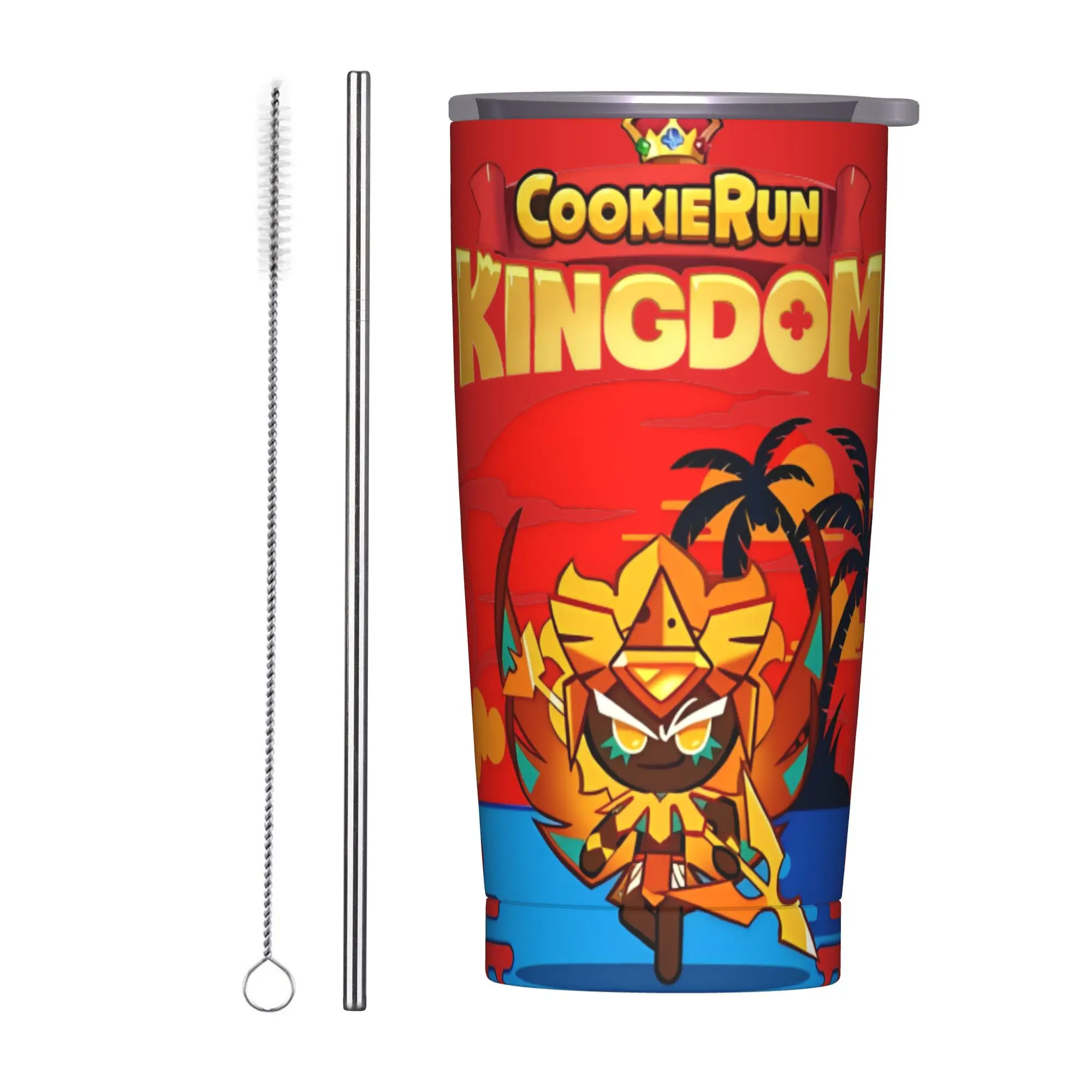 Summer Cookie golden cheese Insulated Tumbler with Lid Cookie Run Kingdom Vacuum Coffee Mugs Outdoor Travel Car Bottle Cups 20oz