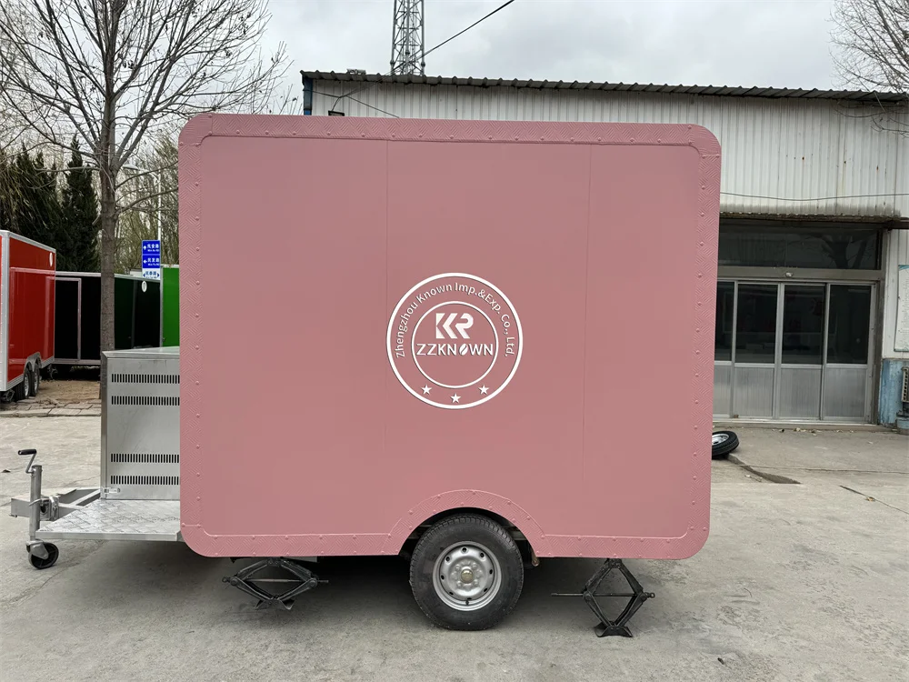 Camión de comida de acero inoxidable, carrito de helados de restaurante totalmente equipado, remolque de comida para barbacoa, Pizza Móvil, venta de calle