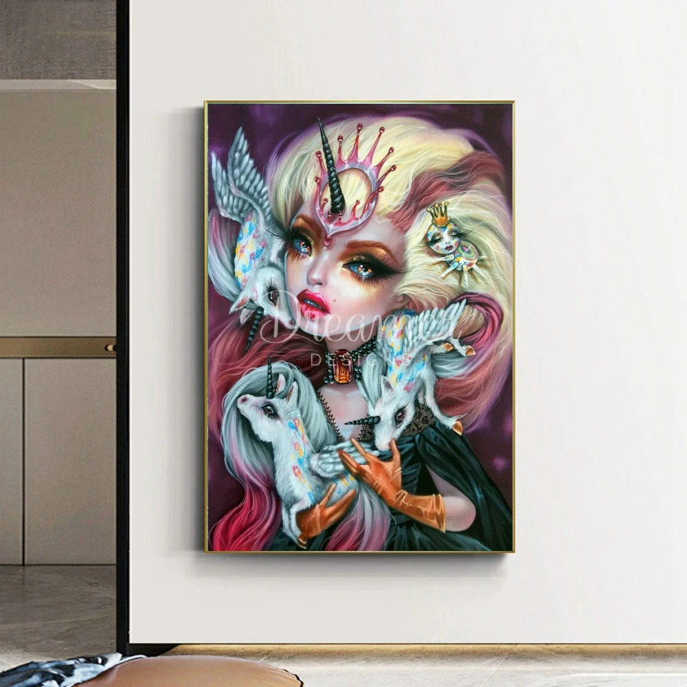 Cross Stitch Gothic Doll Cartoon Dark Princess Diamond Painting Drawing Crafts 5D DIY Art Mosaic Embroidery Home Decor Adult Kit