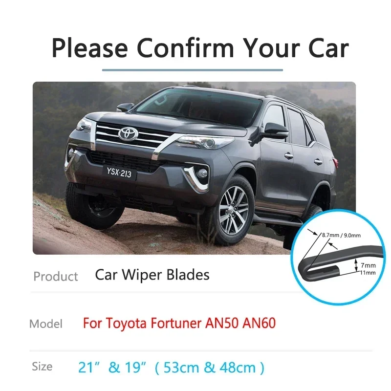 

For Toyota Fortuner AN50 AN60 50 60 2005~2015 Windscreen Windshield Brushes Accessories 2014 2013 2012 Car Front Wiper Blades