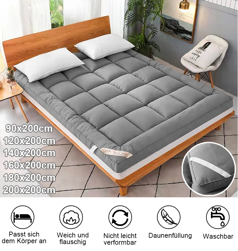 Housse de matelas épaisse en Polyester 3D, surmatelas Extra épais, Queen, pour soulager la douleur corporelle