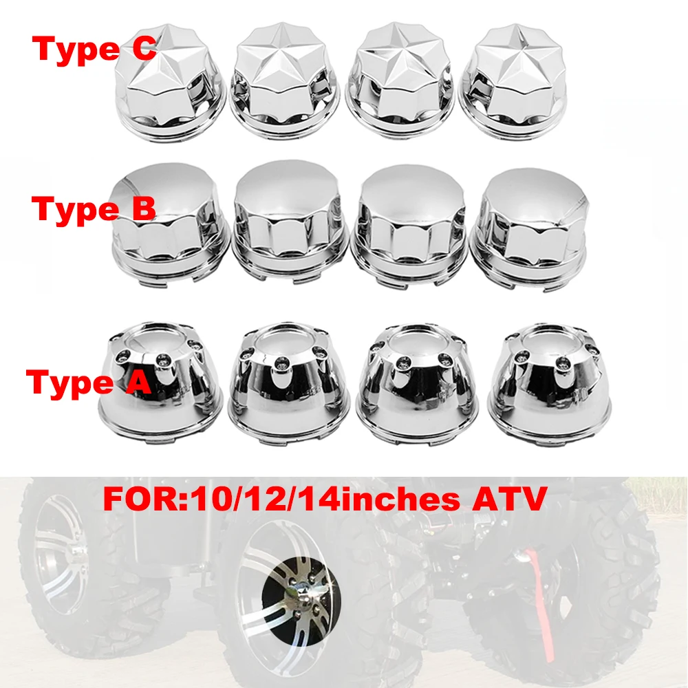 

4pcs/lot Decorative cover electroplating special Hub Caps For ATV UTV Buggy Quad Bike 10 inch 12 inch 14 inch alloy wheels Parts