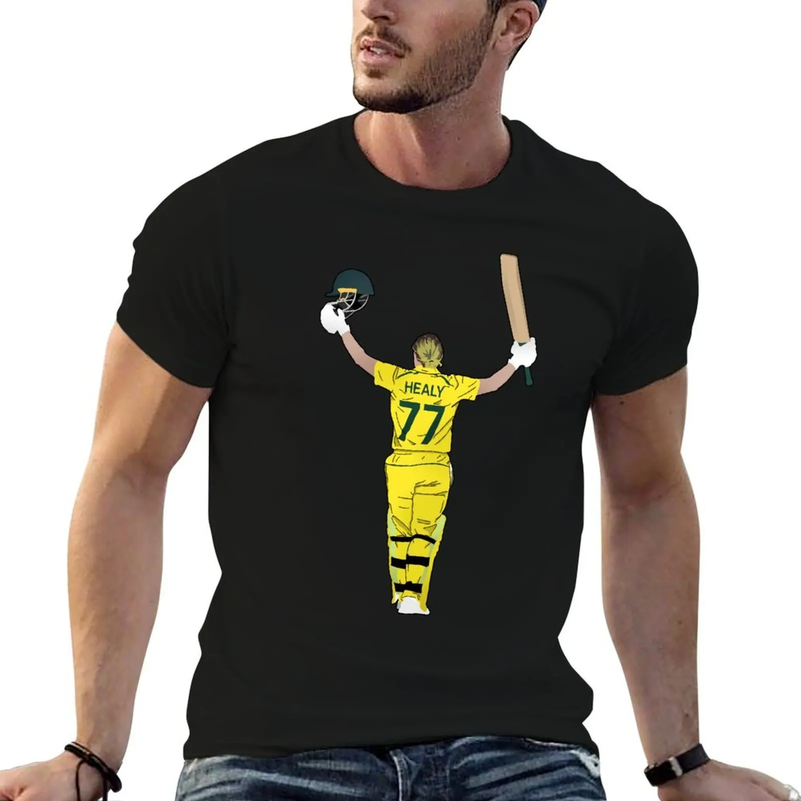 Camiseta Alyssa Healy para hombre, camisetas de lujo para hombre, camiseta divertida de algodón, camiseta informal para hombre