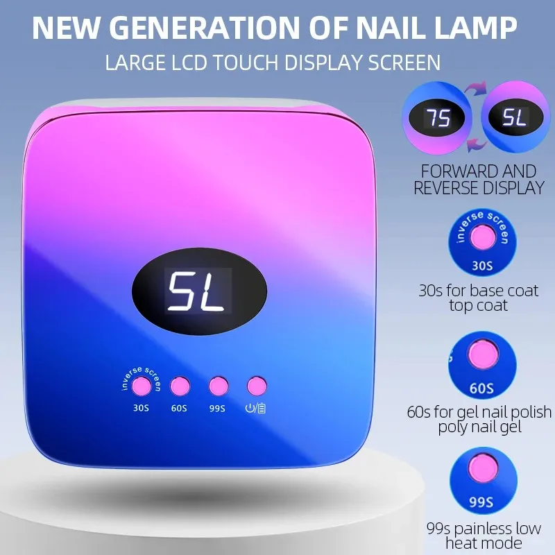 Lámpara de uñas recargable de 30 LED, secador de uñas inalámbrico, luz UV para uñas, máquina secadora de esmalte de Gel inalámbrica con Sensor automático