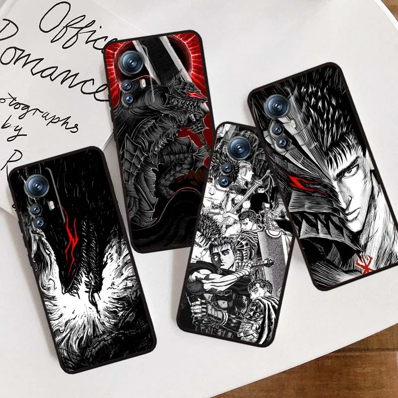 

B-B-berserks Art Anime For Xiaomi Mi 15 14 13 13T 12 12T 12S 11 11i 11T Pro Ultra Lite 5G Black Phone Case