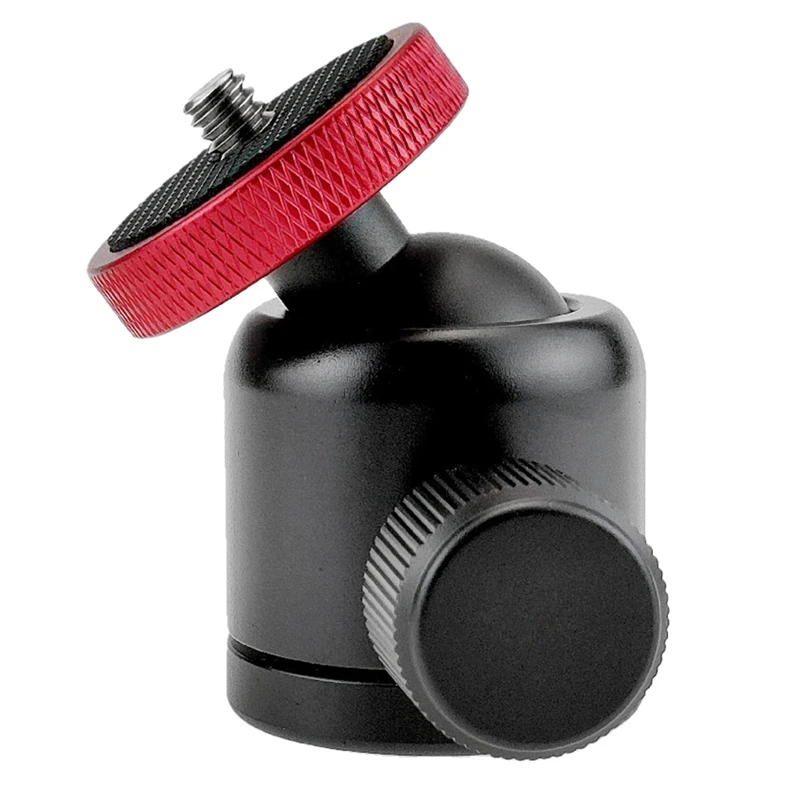 ELEC-Universal 360 °   رأس كروي علوي 1/4 بوصة منفذ سفلي 3/8 بوصة منفذ تصوير كروي صغير لكاميرا DSLR ترايبود