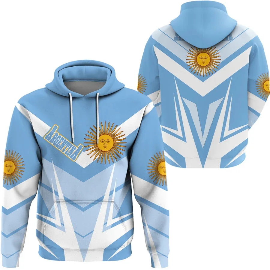 2024 Newest Argentina Sport Country Flag Unique Men Women Cozy Hrajuku Casual Streetwear Hoodie Zip Sweatshirt