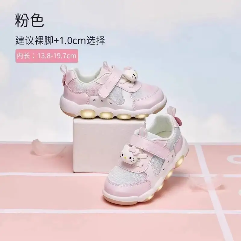 

Cartoon Hellokittys Child Casual Shoes The Shoes with Lights On Good-Looking Ventilate Sneakers 2025 New Collection Fashion Gift