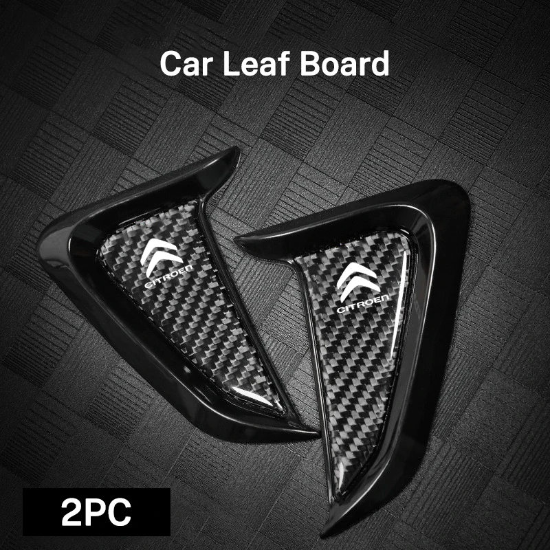 

2Pcs Carbon fiber Car Side Leafboard Stickers Flank Fender Modified Car Side Wing Leaf For Citroen C1 C3 C4 DS3 Most Models