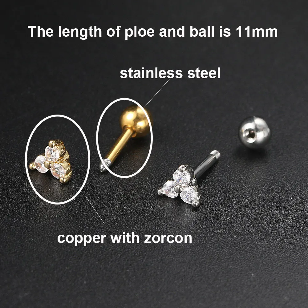 1PC Ear Piercing Tragus Rook Helix Lobe Snug Piercing for Women Crown Star Shaped Cartilage Septum Piercings Oreille Ear Jewelry