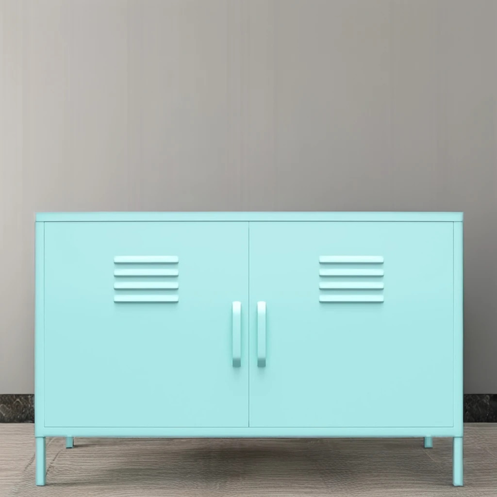 @Modern Living Room Glass TV Stand with Storage Eco-friendly Foldable Cold Rolled Steel TV Cabinet