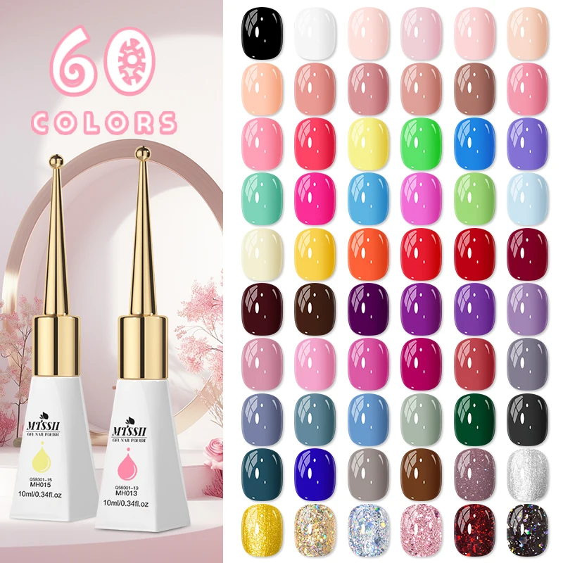Mtssii 10 مللي أحمر أسود أبيض أخضر نيون هلام طلاء الأظافر قاعدة معطف فوقي 60 ألوان شبه دائم هلام مسمار الفن الورنيش لوازم #4
