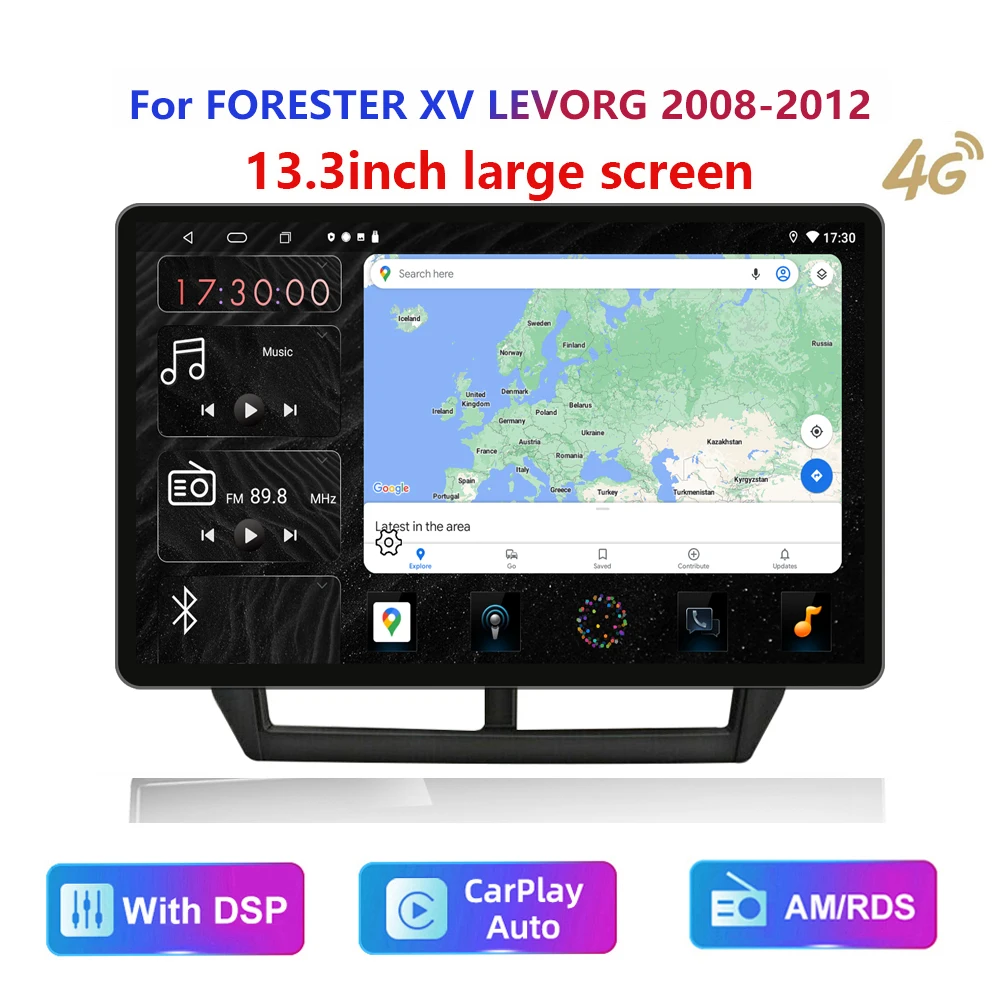 13.3inch HD multimedia for Subaru Forester 2008-12 Car Stereo Radio Android video 2K GPS Carplay 4G WIFI