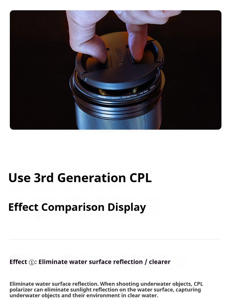 Kase CPL-Polarisationsfilter der 3. Generation: Eliminiert Blendung, polarisiert das Licht und verbessert die Farbsättigung. – Detail 15