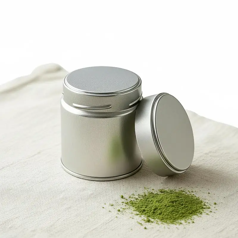 New Portable Mini Matcha Powder Tin Can Thick Tinplate Sealed Tea Jar Spice Storage Container Household Kitchen Gadget