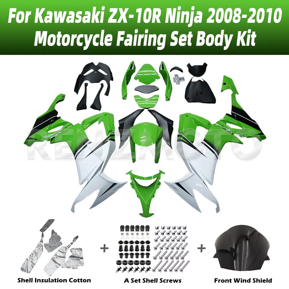 

Motorcycle Accessories Fairings Injection Mold Painted ABS Plastic Bodywork Kits For Kawasaki ZX-10R Ninja 2008-2010 K1008-103a