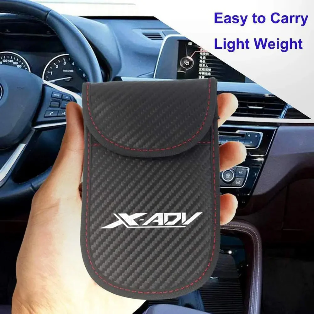 For Honda XADV X ADV X-ADV 750 2018-2023 Motorcycle Car Key Signal Blocker Case Faraday Cage Fob Pouch Keyless RFID Blocking Bag