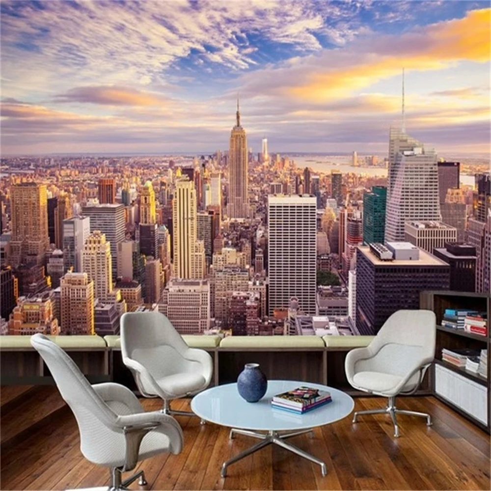 

Пользовательские Нью-Йоркские большие обои для стен 3d ТВ фон обои Офис гостиная спальня украшения дома 3D наклейки