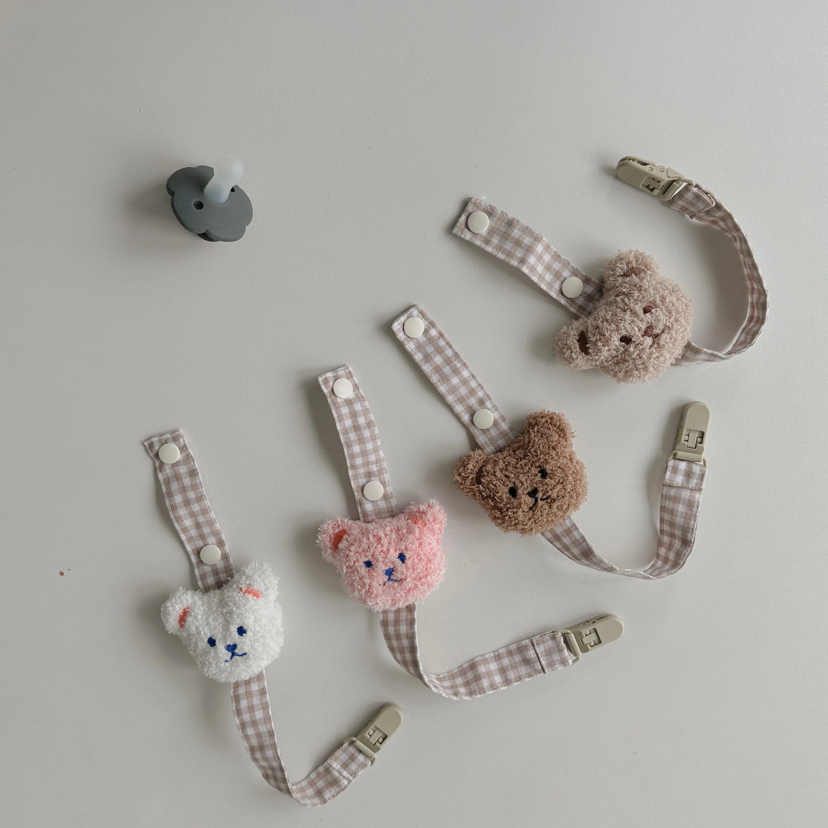 

Зажим для детской соски, милый медведь, цепочка для соски, детская соска, ручная игрушка-зуб для мальчиков и девочек, просветительская игрушка, цепочка для соски