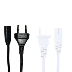 EU AC Power Cable 0.5m 1m 1.5m 2m 2 Prong IEC 320 C7 Figure 8 EU Plug Power Cord For PC Computer Monitor Laser Printer