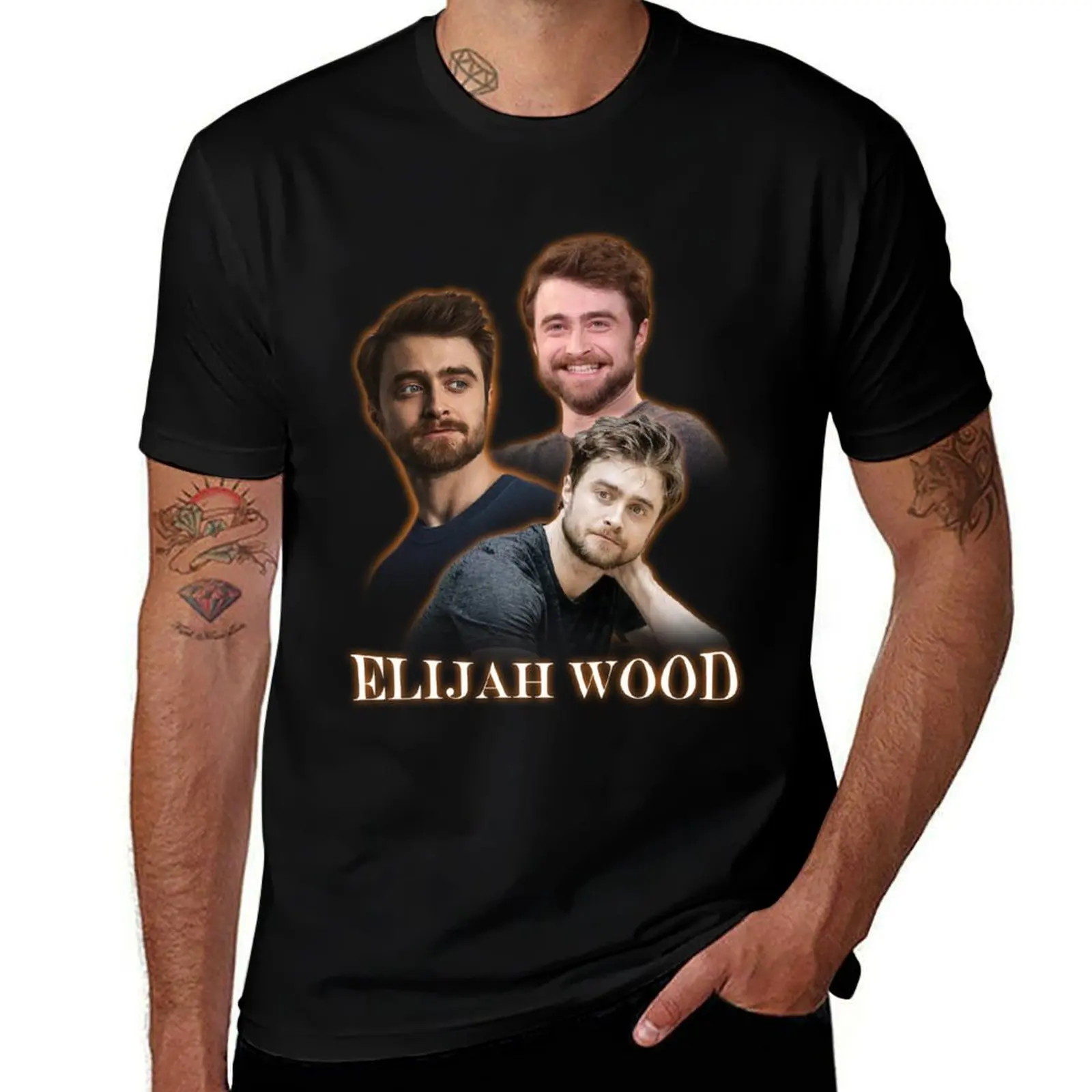 Daniel Radcliffe Elijah Parodia de madera camiseta ropa estética verano 2025 camiseta gráfica trajes de gran tamaño para hombres