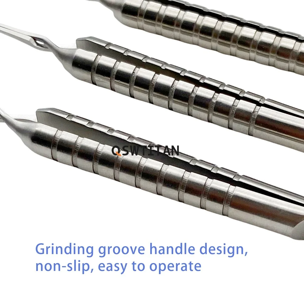 QSWTITTAN Eyelid Tweezers Akahoshi Phaco Prechopper Ophthalmic Eye Instrument round handle