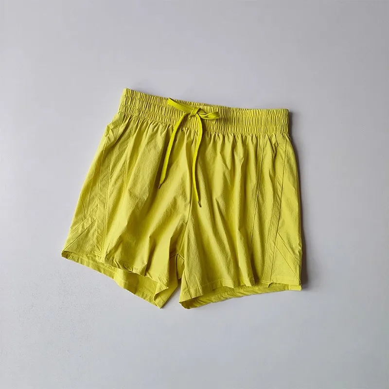 Sommer Damen High-Waist Lauf- und Yoga-Shorts, 2-in-1 Freizeit-Kurzhose, Radfahrer-Shorts, Sport-Shorts – Detail 7
