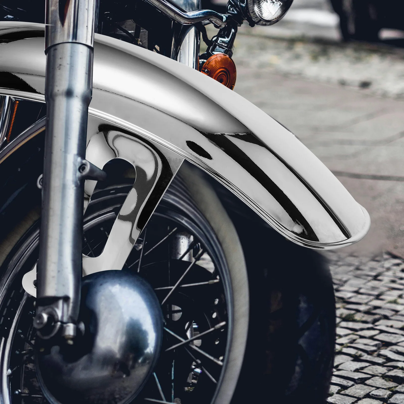 

Vintage Motorcycle Front Mudguard Sturdy Metal Durable Splash Guard Compatible Various Models For Rider Customization