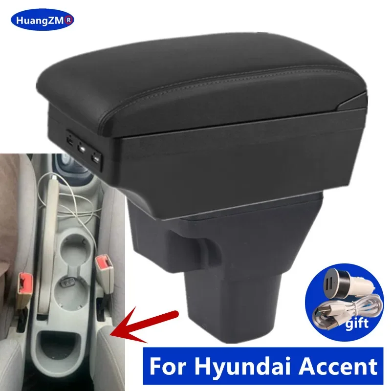 For Hyundai Accent Armrest Box For Hyundai Accent Verna Car Armrest box Center Storage box Dedicated Retrofit Car Accessories