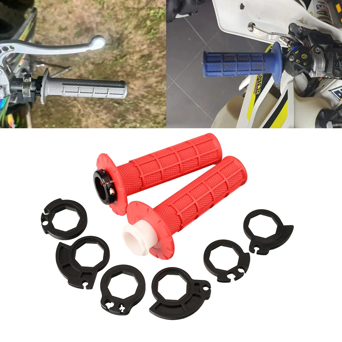 

Motorcycle Rubber Handle Bar Grip Universal 7/8'' 22mm Handle Grips For KTM YAMAHA Kawasaki Suzuki Honda Dirt Pit Bike Motocross