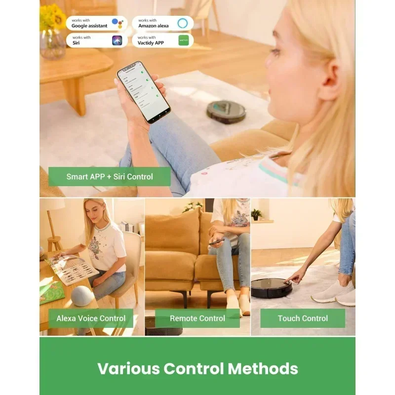 DD2Vactidy Nimble T8 로봇 진공 및 걸레 콤보, 강력한 흡입, GyroNav 내비게이션이 포함된 로봇 진공 청소기, Siri/APP/Alexa/WiFi,