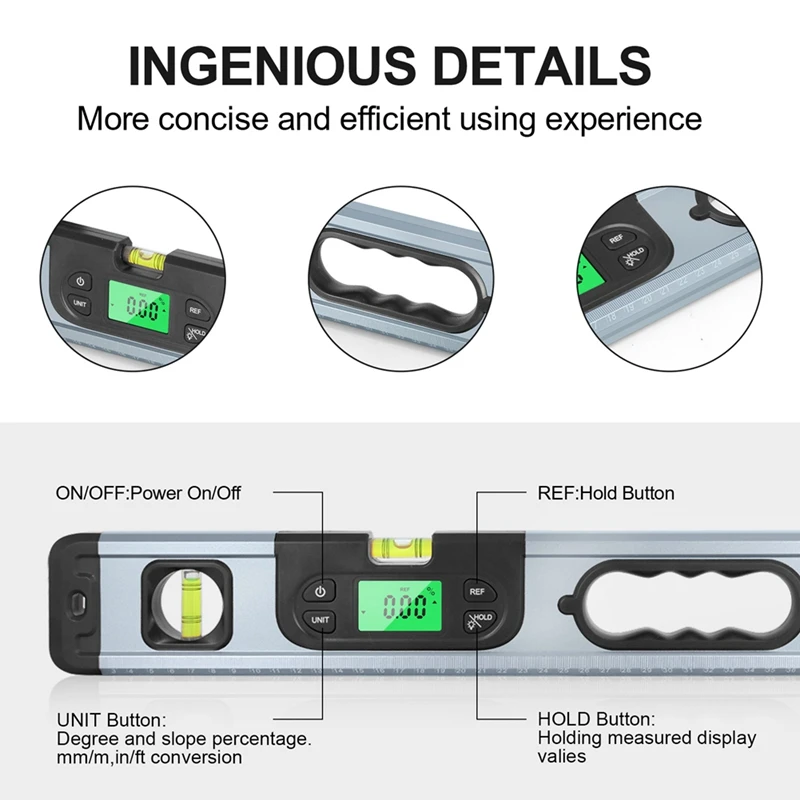 New Digital Protractor Inclinometer Level Meter Goniometer Measuring 90 Degree Gauge Digital Display Inclinometer