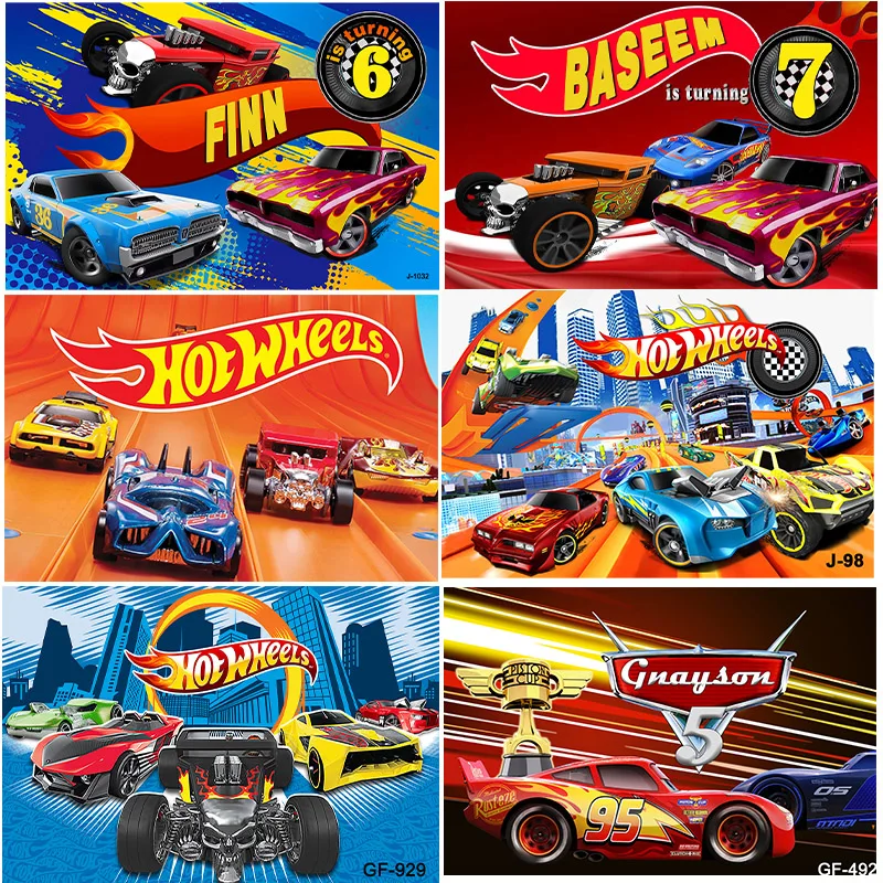 Photo Backdrop Monster Truck Hotwheels Race Car Baby Boy Birthday Party Backgroup Sport Photophone Vinyl Photocall Decor Banner