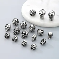 1pcs DIY Skull Bone Loose Beads Charm Stainless Steel 304 Bracelet & Necklace Jewelry Accessory