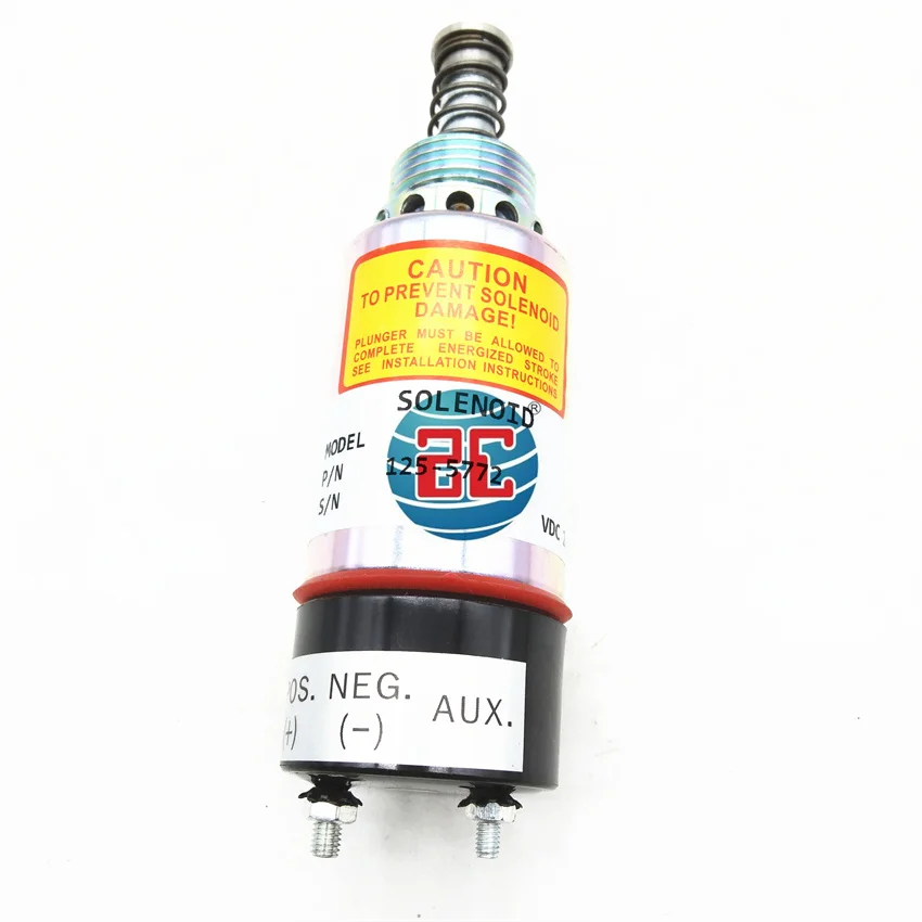 125-5772 Flameout Fuel Stop Solenoid 24V Fits Excavator 3117 3116 3126 3114 E300B Diesel Engine Parts