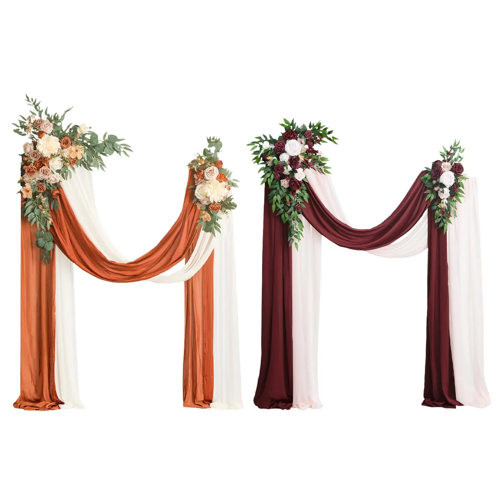 

Artificial Wedding Arch Flowers Kit,Artificial Flower Swag,with Arch Drape,Wedding Arch Rose Wreath for Party,Reception,Table