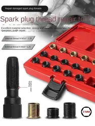 Automotive spark plug thread repair tool, tapping thread sleeve, thread repair, regenerated tap, screwdriver, open tooth tapping