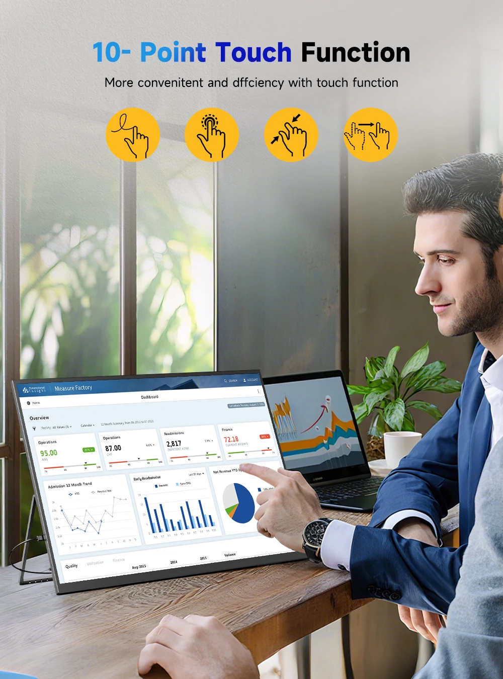 UPERFECT Portable Monitor Touchscreen 23.8