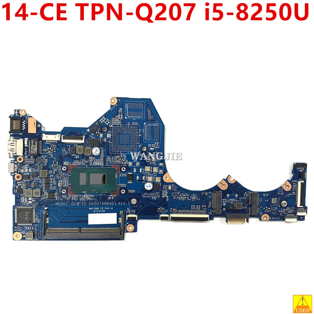 

For HP Pavilion 14-CE TPN-Q207 Laptop Motherboard With SR3LA i5-8250U DA0G7AMB6D1 L18500-601 L18500-001 DDR4 100% Tested